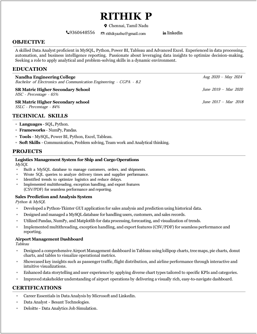 Resume Preview